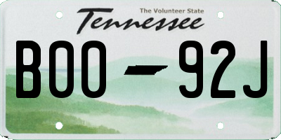 TN license plate B0092J