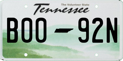 TN license plate B0092N