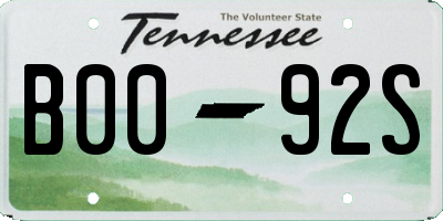 TN license plate B0092S