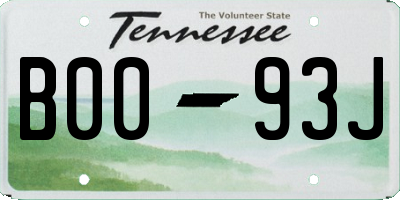 TN license plate B0093J