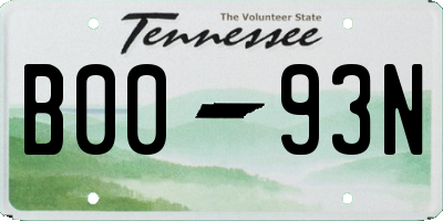 TN license plate B0093N