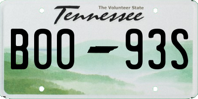 TN license plate B0093S