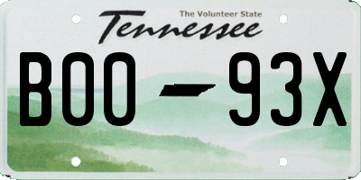 TN license plate B0093X