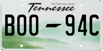 TN license plate B0094C