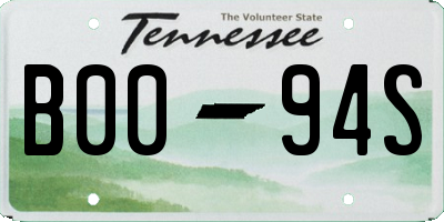 TN license plate B0094S