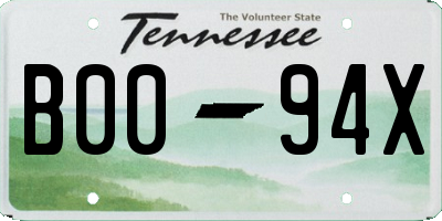 TN license plate B0094X