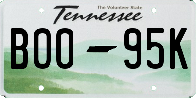 TN license plate B0095K