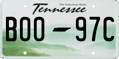 TN license plate B0097C