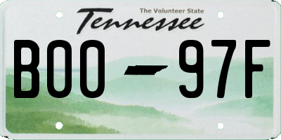 TN license plate B0097F