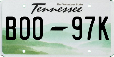 TN license plate B0097K