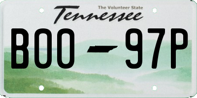 TN license plate B0097P
