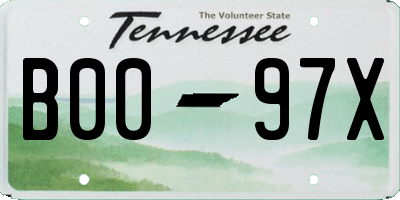 TN license plate B0097X