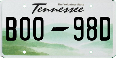 TN license plate B0098D