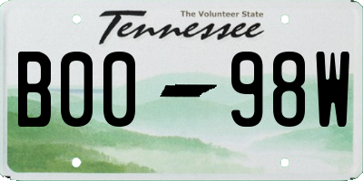 TN license plate B0098W