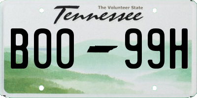 TN license plate B0099H