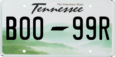 TN license plate B0099R
