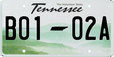 TN license plate B0102A