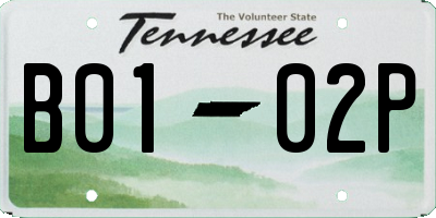 TN license plate B0102P