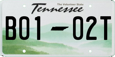 TN license plate B0102T