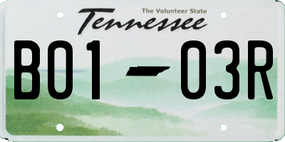 TN license plate B0103R