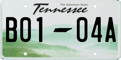 TN license plate B0104A