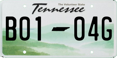 TN license plate B0104G