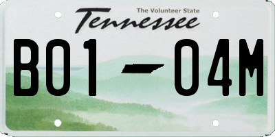 TN license plate B0104M