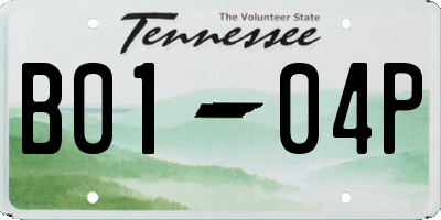 TN license plate B0104P