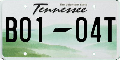 TN license plate B0104T