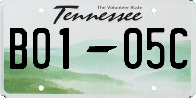 TN license plate B0105C