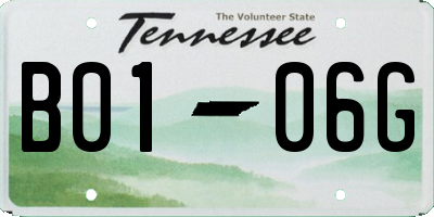 TN license plate B0106G