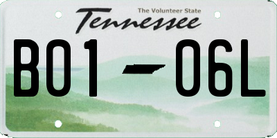 TN license plate B0106L