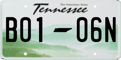 TN license plate B0106N