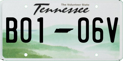TN license plate B0106V