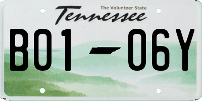 TN license plate B0106Y