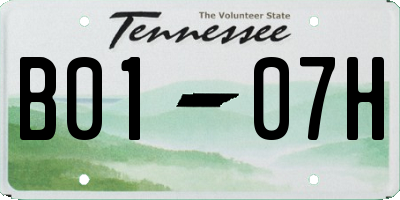 TN license plate B0107H