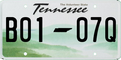 TN license plate B0107Q