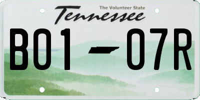 TN license plate B0107R