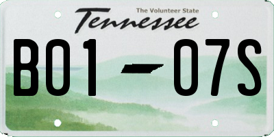 TN license plate B0107S