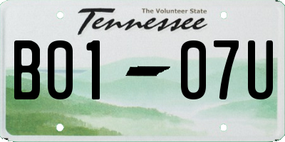 TN license plate B0107U