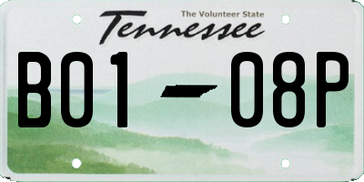 TN license plate B0108P