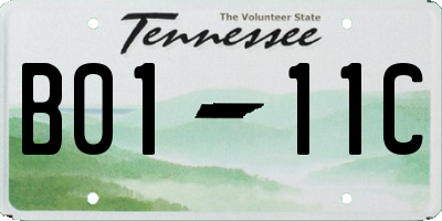 TN license plate B0111C