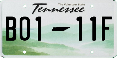 TN license plate B0111F