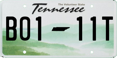 TN license plate B0111T