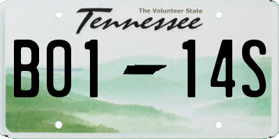 TN license plate B0114S