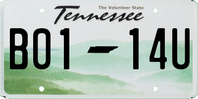 TN license plate B0114U