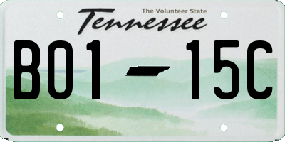 TN license plate B0115C