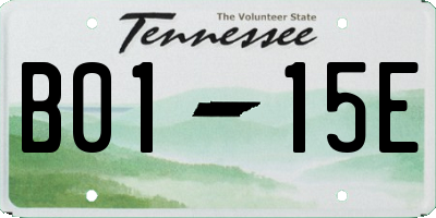 TN license plate B0115E