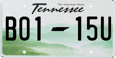 TN license plate B0115U
