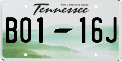 TN license plate B0116J